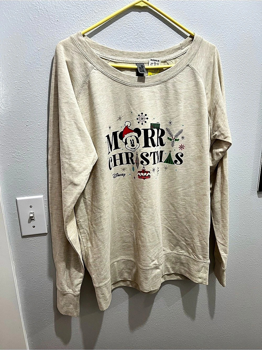 instant message Mickey Mouse Merry Christmas Sweatshirt